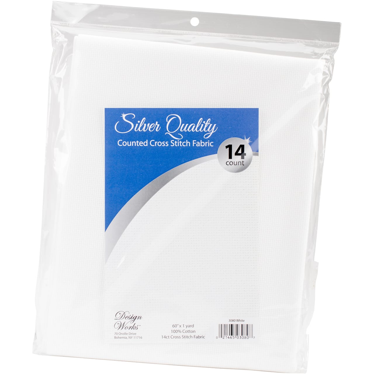 Design Works™ Silver Quality 14 Count White Aida Cloth, 60" x 36"